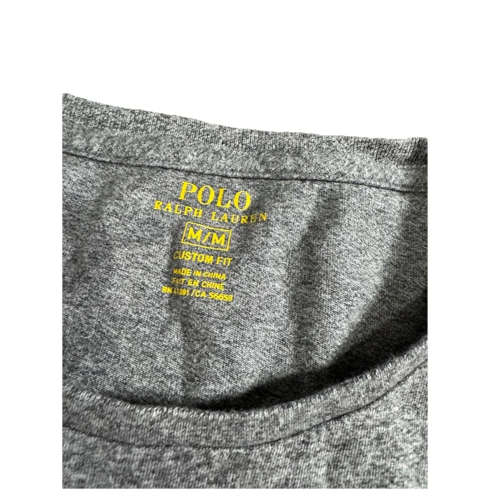 Polo Ralph Lauren Men's Custom Fit Long Sleeve Shirt Sz Medium Gray Heather Pony